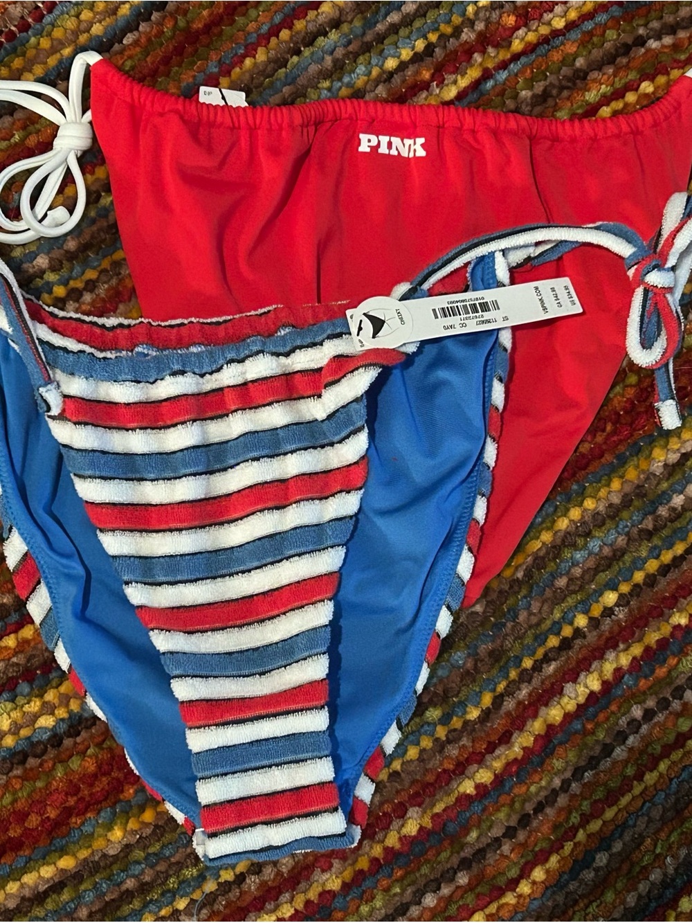 PINK Victoria's Secret side tie bikini bottoms bundle of 2 size medium NWT
